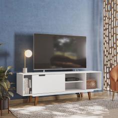 Rack Vintage Óregon Até 60 Polegadas 1 Porta Branco - Olivar Móveis