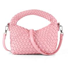 Bolsa de tecido para mulheres, bolsa tiracolo pequena com alça de ombro removível, bolsa feminina com alça superior, rosa, Small