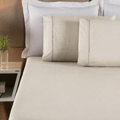 Jogo de Lençol Casal King 3 Peças 100% Algodão 200 Fios Ponto Palito -