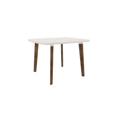 Mesa De Jantar Jade 4 Lugares Off White Com Vidro Pés Oblongos – RV Móveis