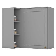 Armário Aéreo Canto Reto 1 Porta Nova York Cinza - Henn