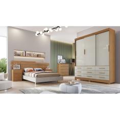 Guarda Roupa Solteiro 3 Portas 9 Gavetas - Capri-Cumaru/Fendi - Móveis Novo Horizonte