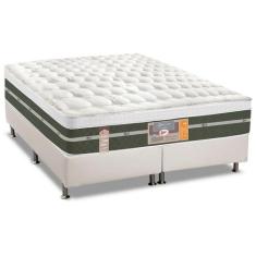 Cama Box Queen: Colchão Molas Bonnel Castor Silver Star Air + Base CRC