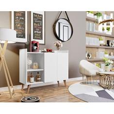 Aparador Buffet Valsa Retrô Pés Palito 2 portas cor Branco - Comprar Moveis Em Casa
