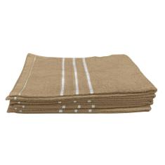 Jogo 5 Toalhas de Rosto 100% Algodão de Fibra Leve Compacta Cáqui