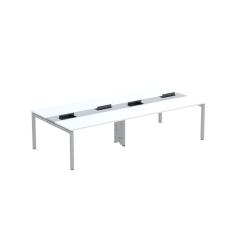 Mesa de Plataforma Dupla para 4 Pessoas Corporativa 150x140/4p Pdc15/14/4p Branco/Cinza