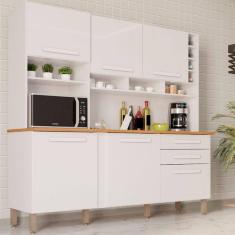 Armário De Cozinha 6 Portas 2 Gavetas Alexia Top Imop Móveis Branco Neve