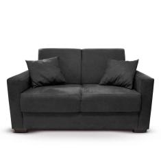 Sofá 2 Lugares Sala De Estar Recepção Suede Vitoria Preto