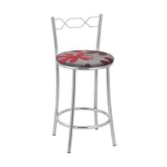 Kit 2 Banquetas Cromadas BC51C de Metal e Assento Espuma D15 Treparoni