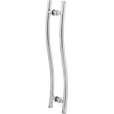 Puxador De Porta Tubular Curvo S 80cm - MetalCromo
