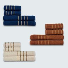 Jogo De Toalhas 12 Pe?as Cole??o Montreal 100% Algod?o Br+mr+bg