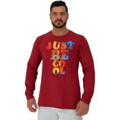 Camiseta Manga Longa Moletinho MXD Conceito Just Be Cool, Vermelho, P