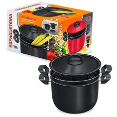 Panela Espagueteira 2 Em 1 Antiaderente Preta 6 L Dona Chefa