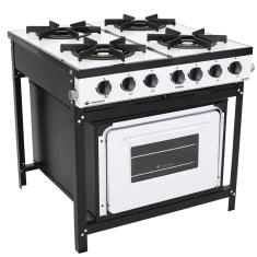 Fogão Profissional 4 Bocas Venâncio Linha Bravo Branco Com Forno Br4bfbr