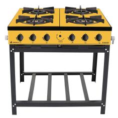 Fogão Profissional 4 Bocas Venâncio Linha Bravo Amarelo Br4bam