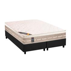 Cama Box King: Colchão Molas Bonnel Castor Premium Tecnopedic + Base Crc Suede Gray(193X203)