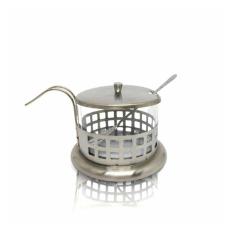 Açucareiro Com Colher Em Metal E Vidro De  200 Ml