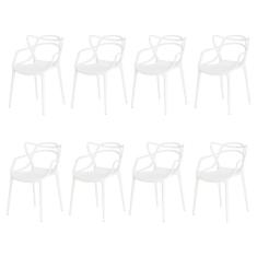 Kit 8 Cadeiras Allegra Branca Sala Cozinha Jantar
