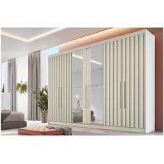 Guarda Roupa Casal 6 Portas c/ 4 Ripadas e 6 Gavetas c/2 Espelhos Pote