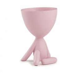 Vaso Bob Em Poliresina Rosa 14X10Cm - Mart