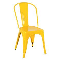 Loft7, Cadeira Iron Tolix Design Industrial em Aço Carbono, Sala de Jantar, Cozinha, Bar, Restaurante e Varanda Gourmet - Amarelo