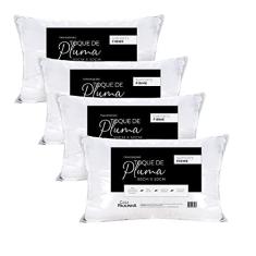 Travesseiro Toque de Pluma King Ganso Percal 180 Fios 90x50cm Lavável em Máquina