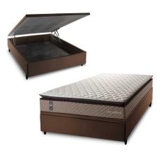 Conjunto Box Baú Atlanta Bege 138x188x69 Espuma D45