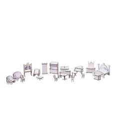 Kit Casinha Bonecas Decorativa Mirian 21 Moveis S+B - Darama