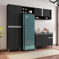 Cozinha Compacta Chicago Preto Fosco