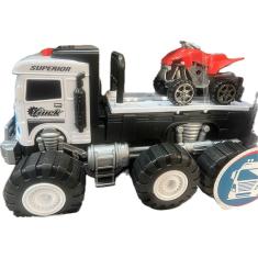 Caminhão Carreta de Brinquedo Carregando Quadriciclo Som e Luz 9918-1D - Dorémi