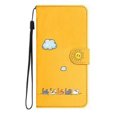 Jcxtrombulous Capa para celular Samsung Galaxy S24 premium PU flip carteira com função de suporte slot para cartão de crédito fecho magnético à prova de quedas clássico elegante 6,2 polegadas, gato e