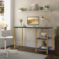 Mesa Escrivaninha Star Para Notebook Office Star 120cm com 2 Prateleiras KLM Móveis