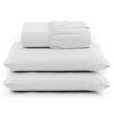 Jogo de Cama Casal Percal 400 Fios 3 Pçs Com Barra Na Fronha - Pailo C