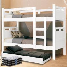 Treliche Beliche com Cama Auxiliar com 3 Colchões Probel D20  - Fênix,