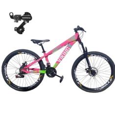 Bicicleta Aro 26 Vikingx Tuff 25 Cambio Shimano Traseiro 21v Mtb Freer