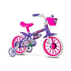 Bicicleta Infantil Aro 12 Com Rodinhas Menina - Violet - Nathor