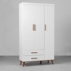 Guarda-Roupa Ludmila 3 Portas e 2 Gavetas – Branco