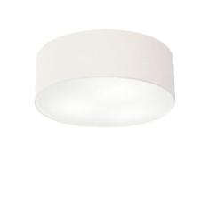 Plafon Cilíndrico Md-3046 Cúpula Em Tecido 35x12cm Branco - Bivolt