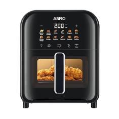 Fritadeira Sem Óleo Air Fryer Arno Easy Fry Turbo AFI6, 6L, Tecnologia Direct Heat, Cesto com Compartimento para Água, Visor Transparente, 12 Programas Automáticos, 2000W, 110V