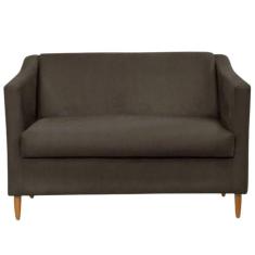 Namoradeira Sofá 2 Lugares Tila Suede Marrom
