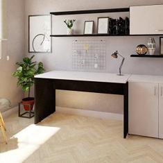 Mesa Reta Corp 25mm 135cm Bramov Móveis Preto/branco