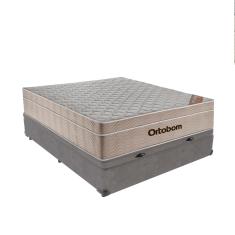 Cama Box Molas Ensacadas com Baú Cinza Viúvo Airtech Ortobom