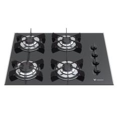 COOKTOP VOLARE 4 Q PRETO GAS GLP