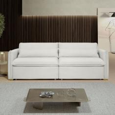 Sofá Cama Retrátil e Reclinável Aurora Gelo