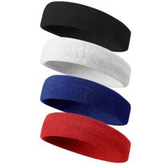 Tanluhu Bandanas esportivas para homens e mulheres, faixa de suor de tecido felpudo para tênis, corrida, basquete, malhar, executar - faixa de cabeça de algodão atlética para uso ao ar livre