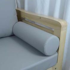 Travesseiro de pescoço redondo para dormir, travesseiro cervical de couro PU impermeável com reforço longo, travesseiro de reforço de cilindro de rolo com capa removível, travesseiro de cint
