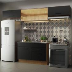 Cozinha Compacta Madesa Agata 280001 com Armário e Balcão - Rustic/Pre