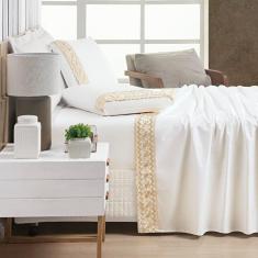 Jogo De Cama Supreme Casal Padrão 04 Peças Off White