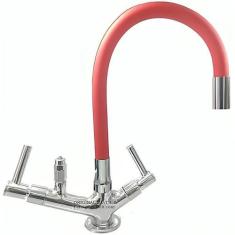 Torneira gourmet tubo vermelho flexível e com saída para purificador 1