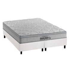 Cama Box Queen: Colchão Espuma Probel D40 Guarda Costas Premium Hiper Firme + Base White(158X198)